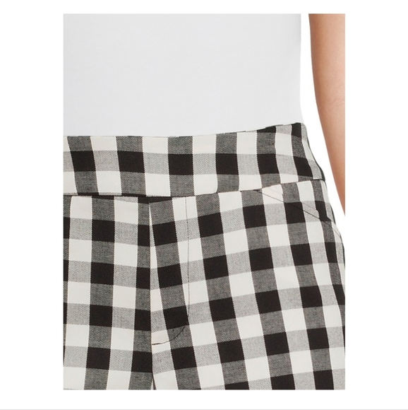 Women's Time and Tru Pull On Bermuda Shorts Black and White Checkered Plaid - Picture 5 of 6